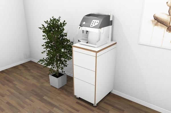 Rotolo Espresso mobiles Möbel für Kaffeemaschine und Zubehör, aus Multiplex-Platten gefertigt mit Schichtstoffauflage