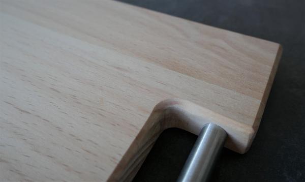 Holz-Schneidebrett Edelstahlgriff