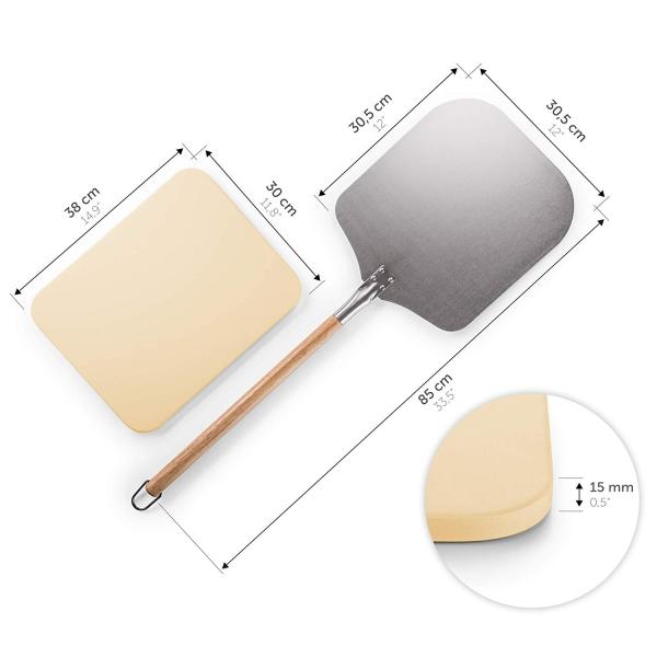 Pizzaschieber mit Pizzastein